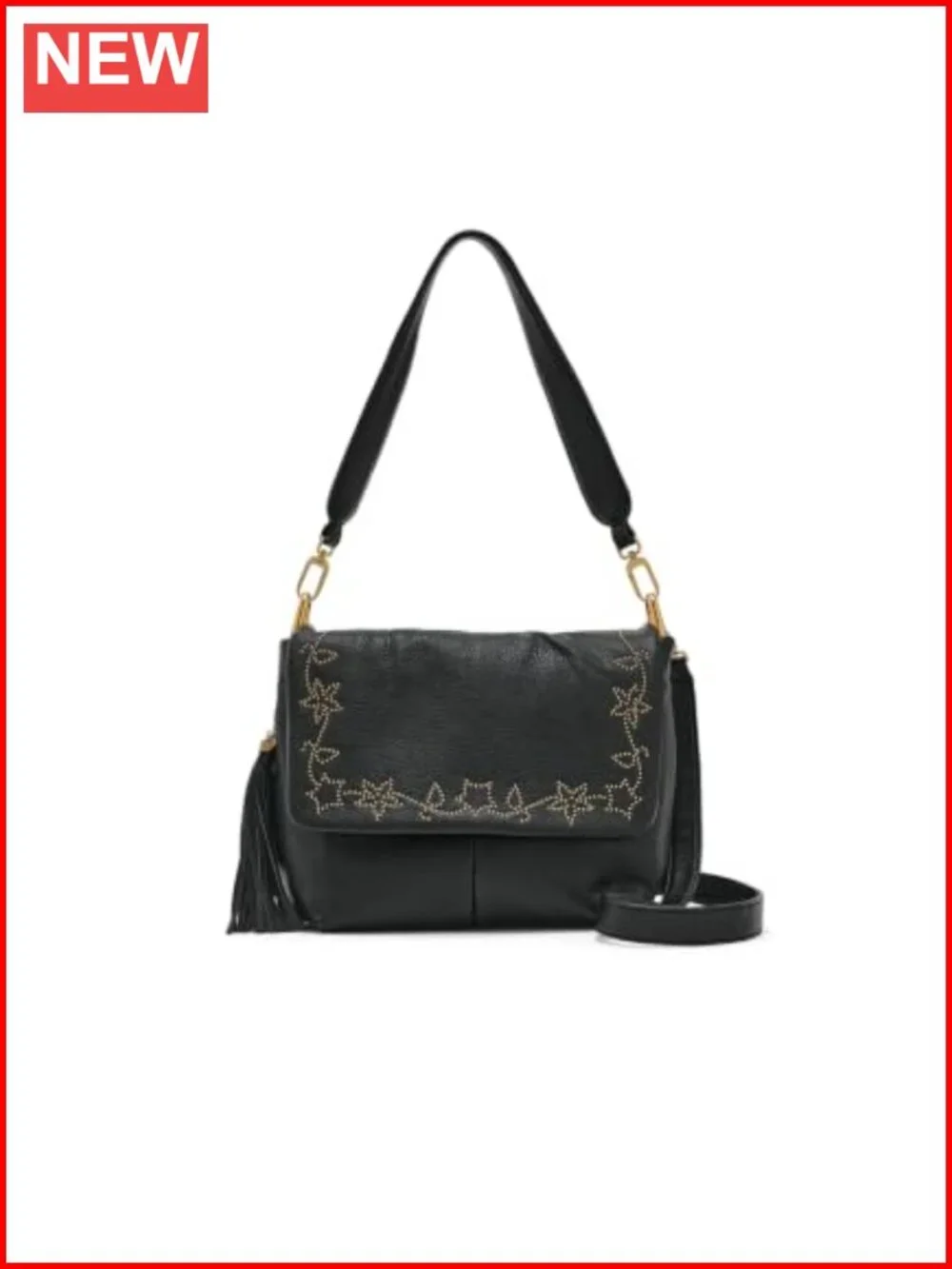 HOBO Harley Convertible Shoulder Leather Bag Floral Studwork